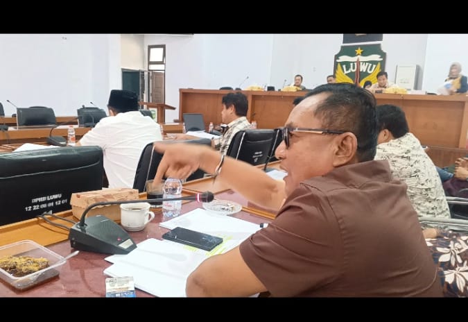 Anggota DPRD Kabupaten Luwu, Wahyu Napeng, menyampaikan sorotan terhadap minimnya perhatian anggaran untuk sektor pertanian dalam pembahasan Rancangan KUA Kabupaten Luwu Tahun Anggaran 2027 di Aula Musyawarah DPRD Luwu, Kamis (13/8/2026).