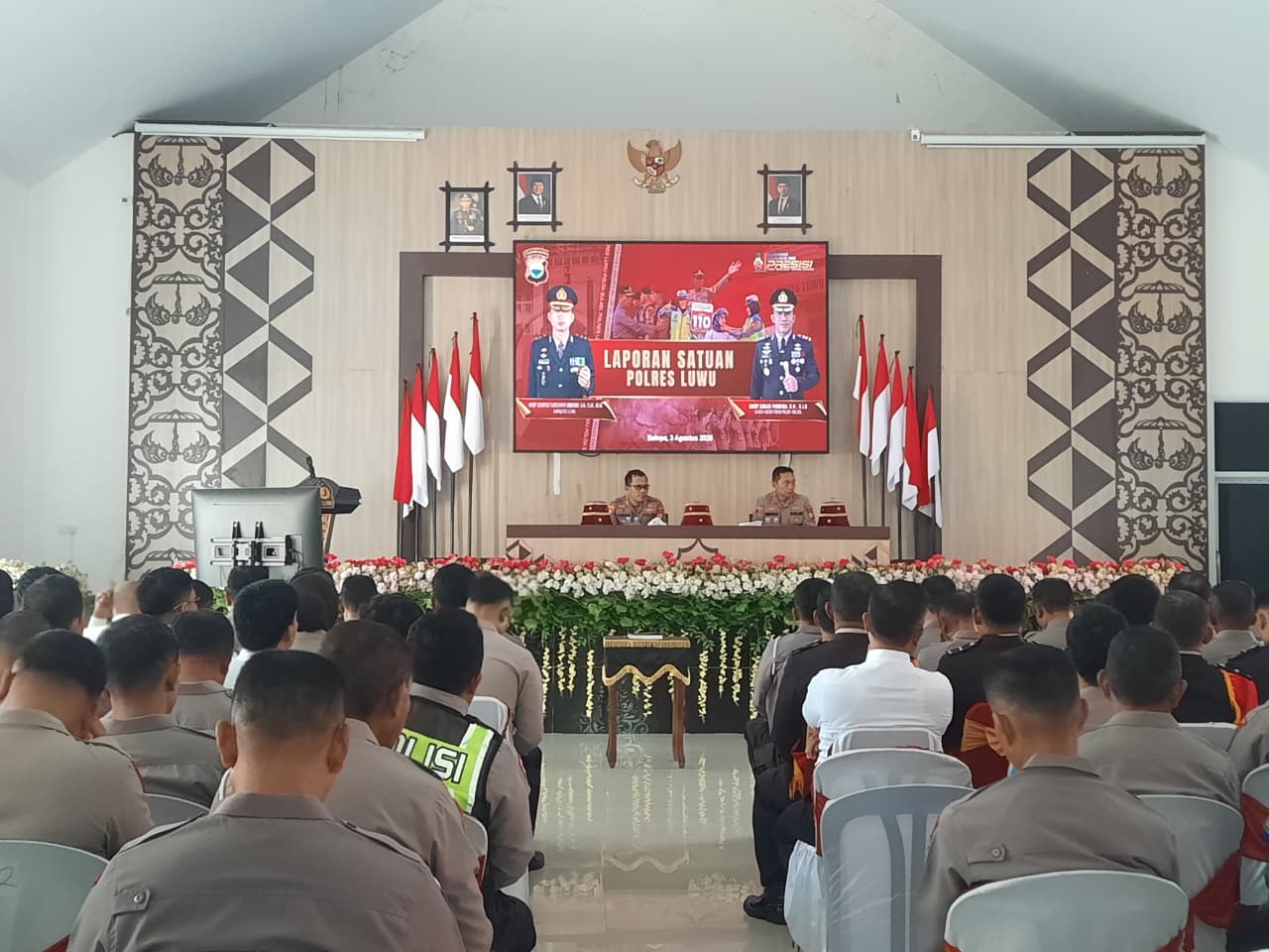 Penyampaian laporan satuan dan situasi kamtibmas Polres Luwu.